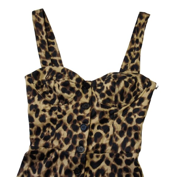 NWT Reformation Jamie Jumpsuit in Leopard Stretch Twill Button Front 1-Piece 0 - Picture 5 of 8